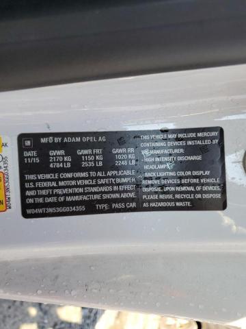 2016 BUICK CASCADA PR W04WT3N53GG034355