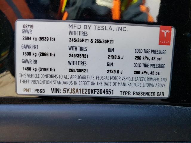 5YJSA1E20KF304651 Tesla MODEL S