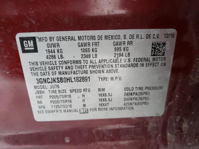 2017 CHEVROLET TRAX LS - 3GNCJKSB0HL182891