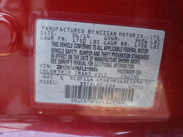 2015 NISSAN VERSA - 3N1CN7AP6FL819984