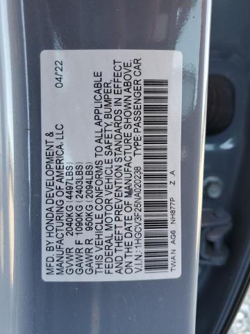 2022 HONDA ACCORD HYB - 1HGCV3F25NA020238