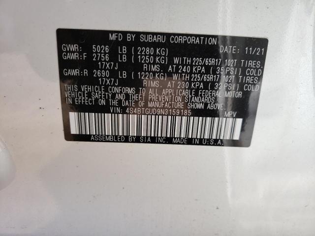 2022 SUBARU OUTBACK WI 4S4BTGUD9N3159185