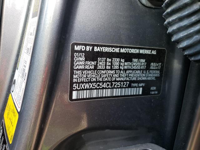 5UXWX5C54CL725127 BMW X3 Xdrive28i