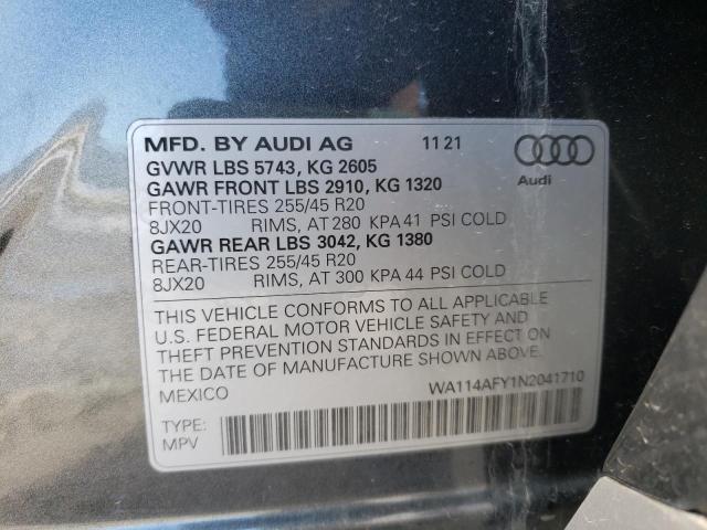 2022 AUDI SQ5 SPORTB WA114AFY1N2041710