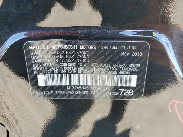 2019 MITSUBISHI MIRAGE LE ML32A5HJ5KH004407