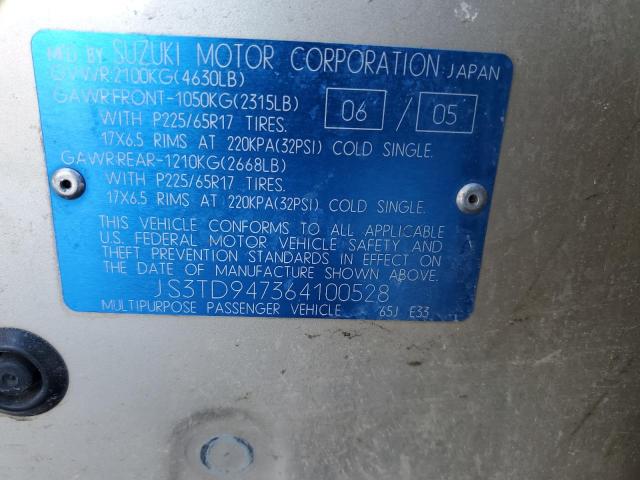 JS3TD947364100528 Suzuki GR VITARA