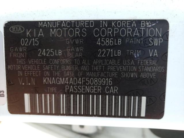 KNAGM4AD4F5089916 KIA OPTIMA HYBRID