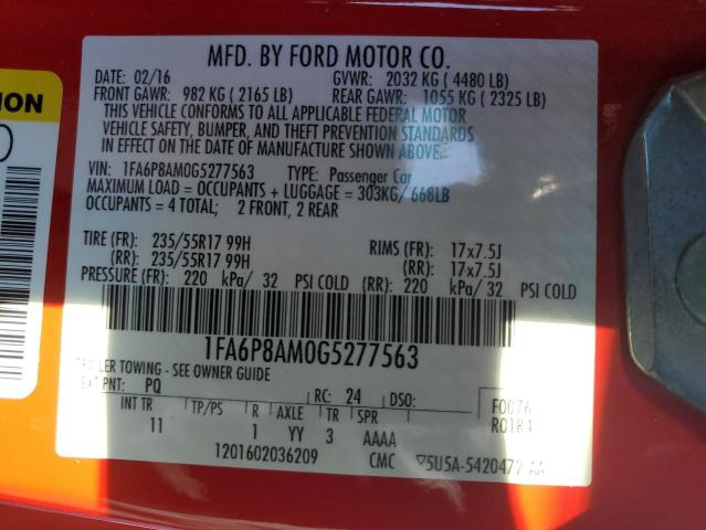 2016 FORD MUSTANG - 1FA6P8AM0G5277563