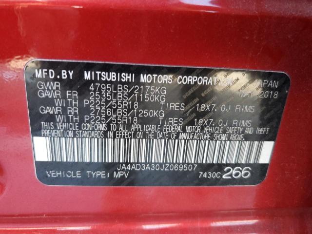 2018 MITSUBISHI OUTLANDER JA4AD3A30JZ069507