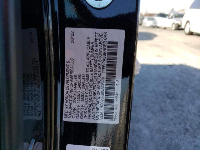2022 HONDA ACCORD HYB - 1HGCV3F29NA035230