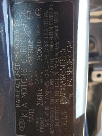 KNAFX5A8XE5196155 KIA FORTE EX