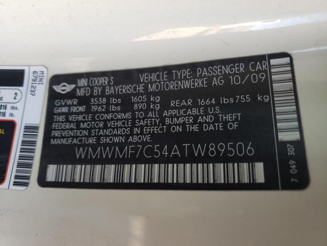 WMWMF7C54ATW89506 Mini COOPER S