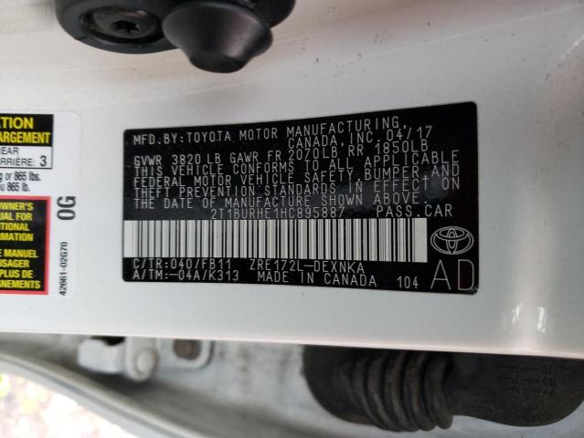 2017 TOYOTA COROLL - 2T1BURHE1HC895887