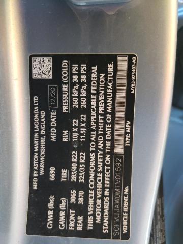 2021 ASTON MARTIN DBX - SCFVUJAW0MTV01592