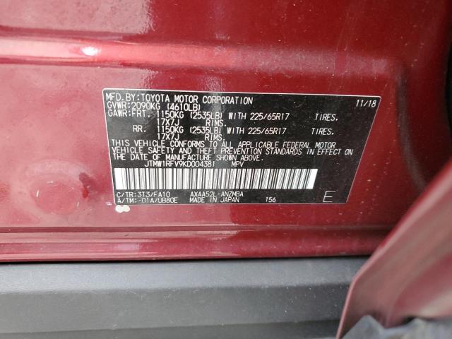 2019 TOYOTA RAV4 XLE - JTMW1RFV9KD004381