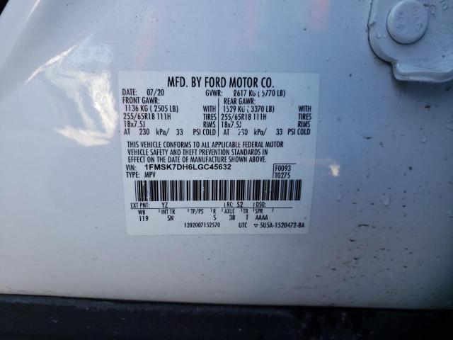 2020 FORD EXPLORER X - 1FMSK7DH6LGC45632