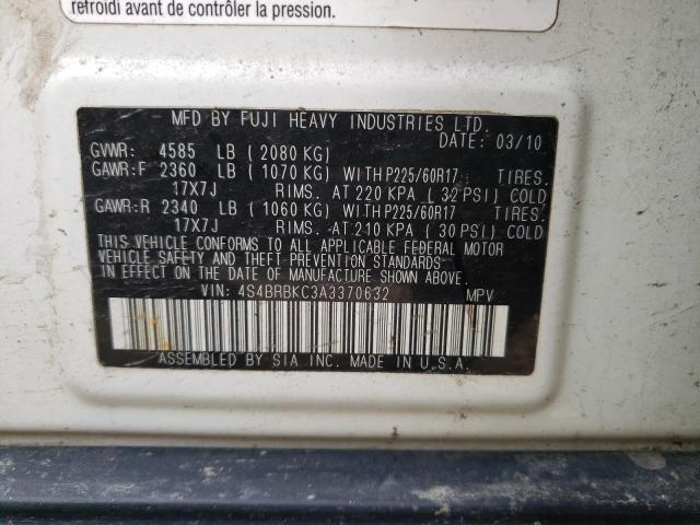 4S4BRBKC3A3370632 Subaru Outback 2.5i Limited