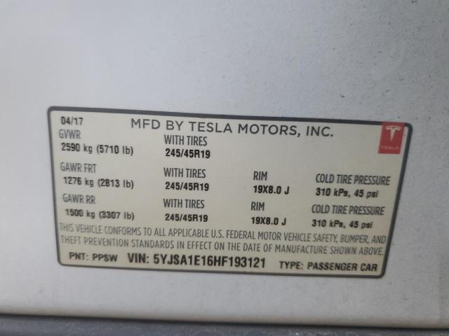 5YJSA1E16HF193121 Tesla MODEL S