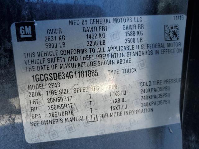 2016 CHEVROLET COLORADO Z - 1GCGSDE34G1181885