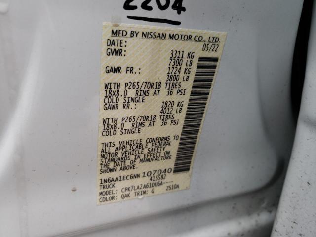 2022 NISSAN TITAN S - 1N6AA1EC6NN107040