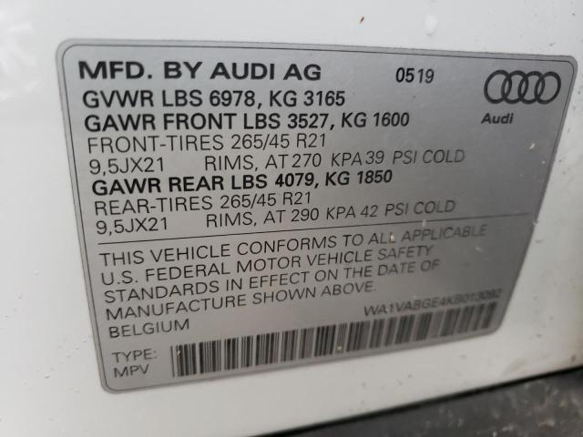 2019 AUDI E-TRON PRE - WA1VABGE4KB013092