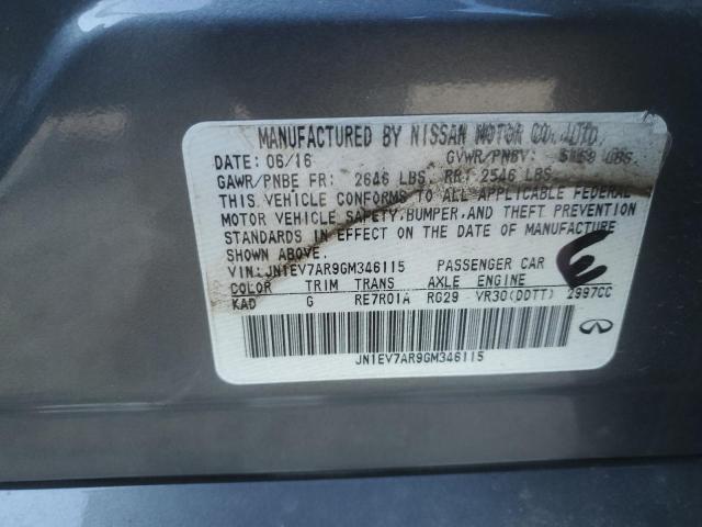 2016 INFINITI Q50 PREMIU - JN1EV7AR9GM346115