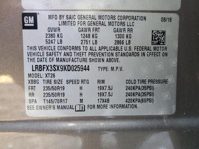 2019 BUICK ENVISION P - LRBFX3SX9KD025944