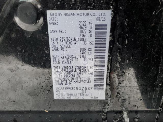 5N1AT2MVXFC917687 Nissan ROGUE S