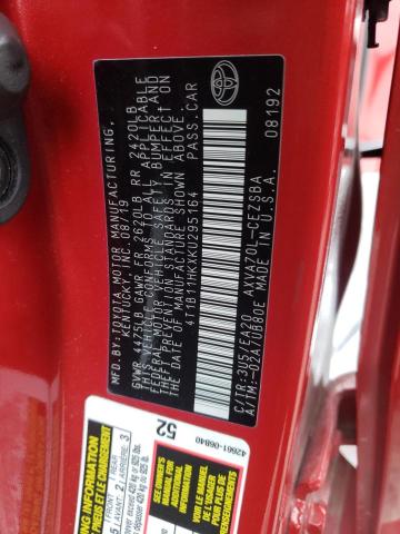 2019 TOYOTA CAMRY L/LE - 4T1B11HKXKU295164