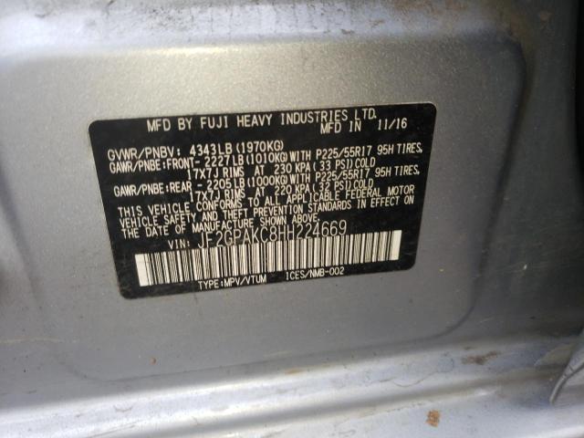 JF2GPAKC8HH224669 Subaru Crosstrek Limited
