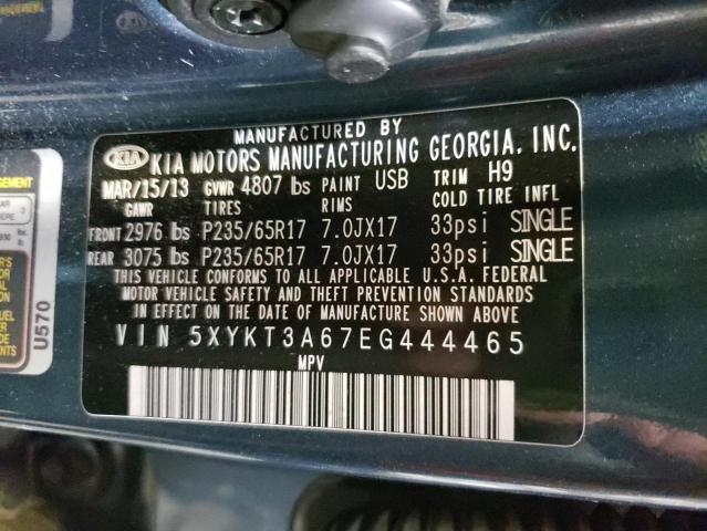 5XYKT3A67EG444465 KIA SORENTO LX