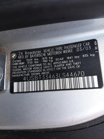 4USBT33463LS44670 BMW Z4 2.5