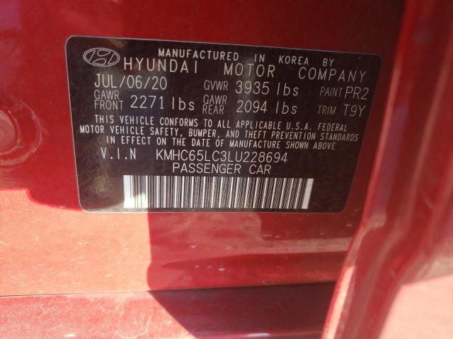 2020 HYUNDAI IONIQ BLUE - KMHC65LC3LU228694