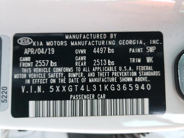 5XXGT4L31KG365940 KIA Optima Lx