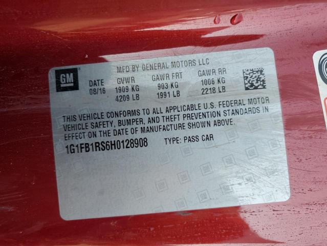 2017 CHEVROLET CAMARO LT - 1G1FB1RS6H0128908