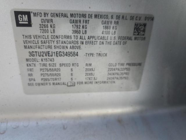 3GTU2VEJ1EG349584 GMC Sierra K1500 Slt