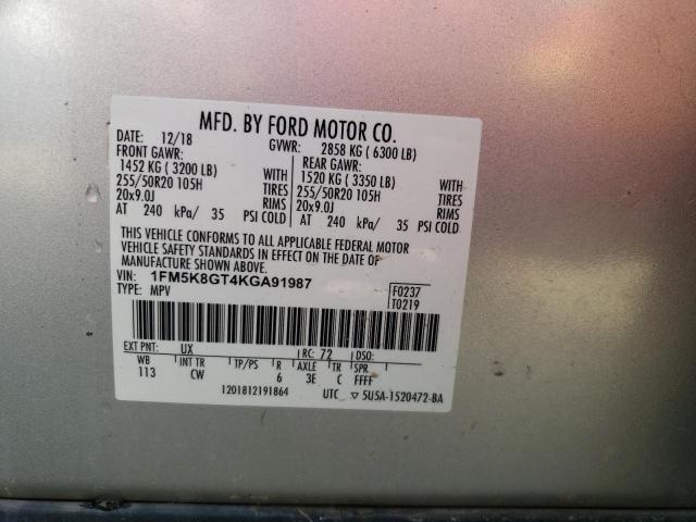 1FM5K8GT4KGA91987 Ford EXPLORER SPORT
