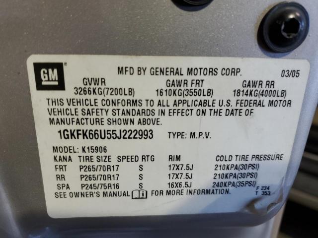 1GKFK66U55J222993 GMC YUKON XL DENALI