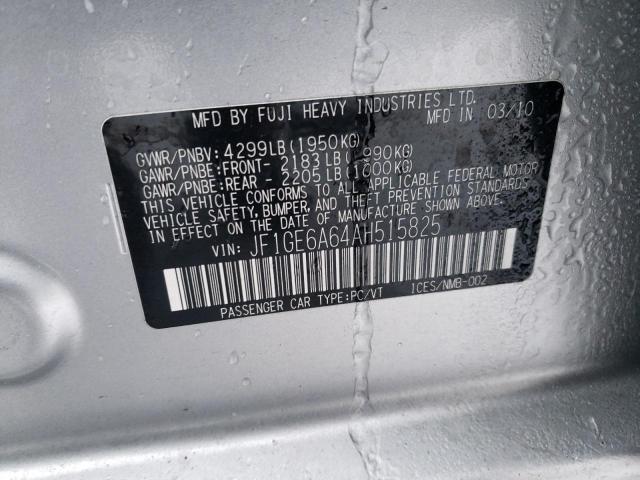 JF1GE6A64AH515825 Subaru Impreza 2.5i