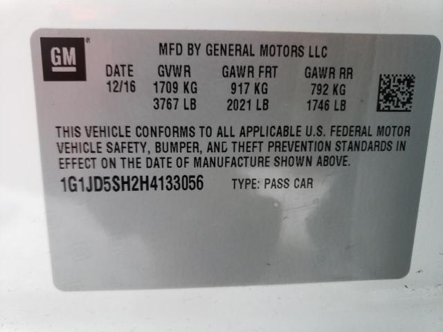 2017 CHEVROLET SONIC LT - 1G1JD5SH2H4133056
