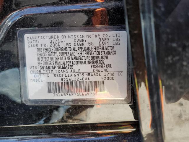 2016 NISSAN SENTRA S 3N1AB7AP7GL664735