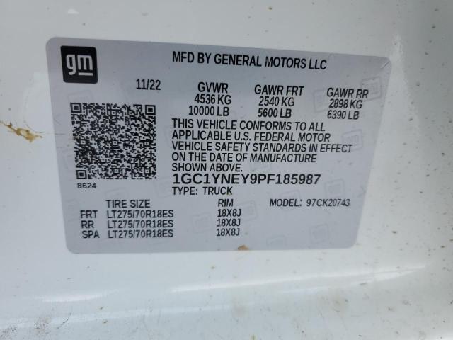 2023 CHEVROLET SILVERADO 1GC1YNEY9PF185987