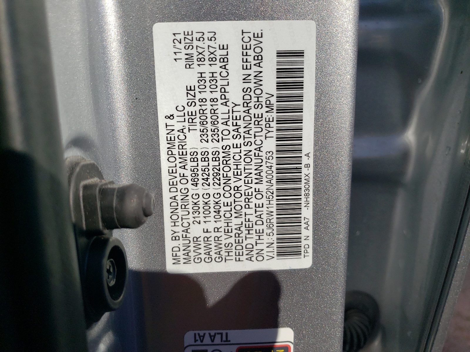 5J6RW1H52NA004753 2022 Honda Cr-V Ex