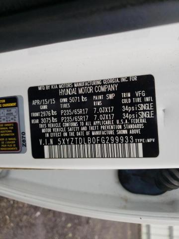 2015 HYUNDAI SANTA FE S 5XYZTDLB0FG299933