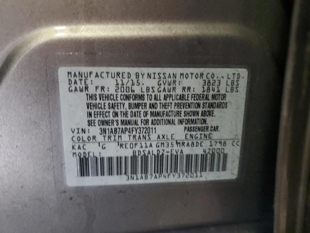 2015 NISSAN SENTRA S/S - 3N1AB7AP4FY372011