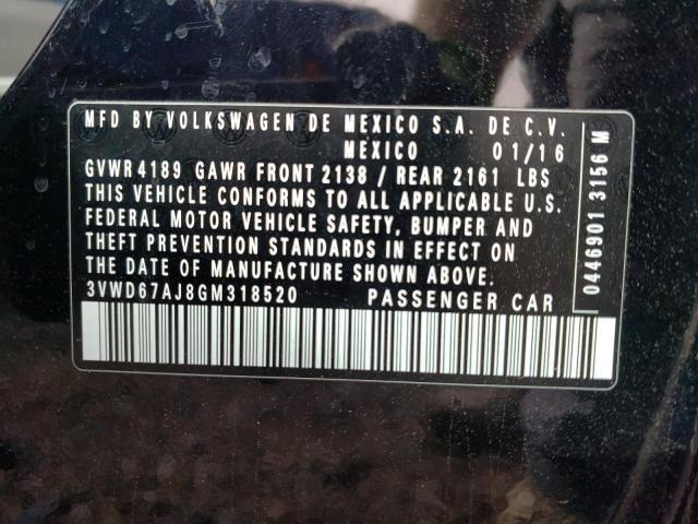 2016 VOLKSWAGEN JETTA SE - 3VWD67AJ8GM318520