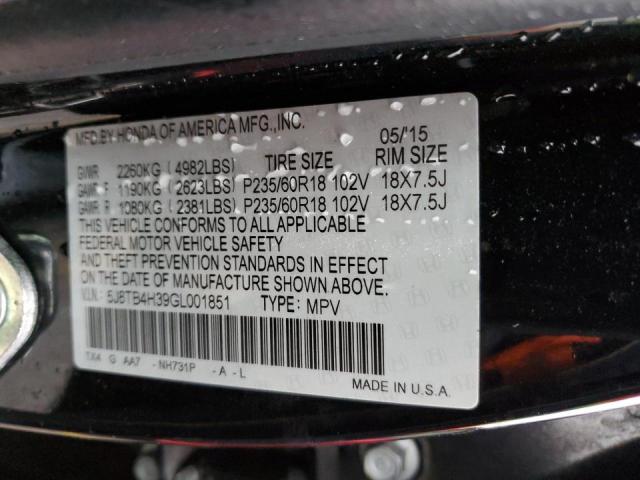 5J8TB4H39GL001851 Acura RDX