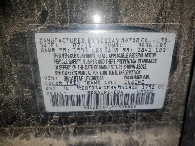 2015 NISSAN SENTRA S 3N1AB7AP1FY308864