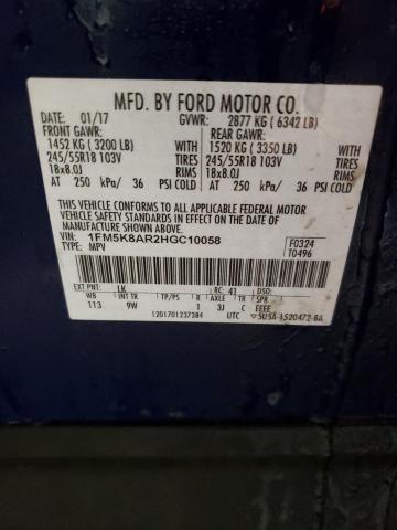 2017 FORD EXPLORER P - 1FM5K8AR2HGC10058