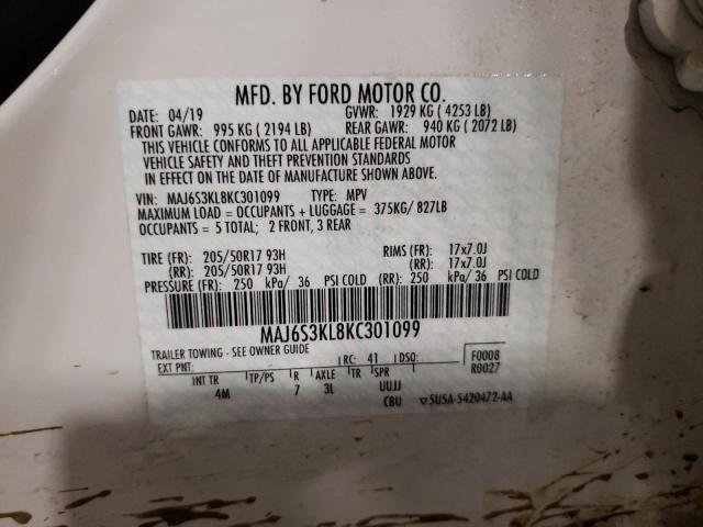 2019 FORD ECOSPORT MAJ6S3KL8KC301099